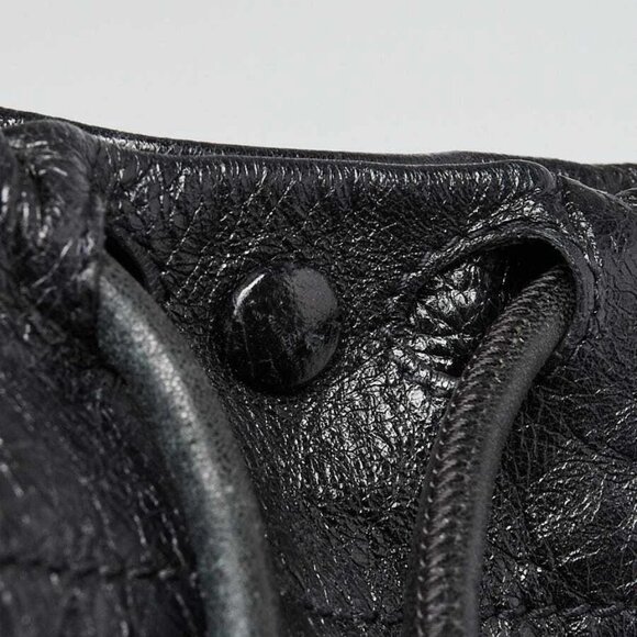 Balenciaga Black Leather Arena Drawstring Backpack Bag - Picture 6 of 10